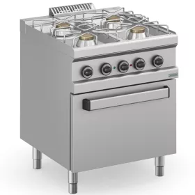   Dexion - Gáztűzhely 4 égős légkeveréses elektromos sütővel 700x140x850 mm szabadonálló (DXMFB77FEVXS)