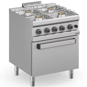   Dexion - Gáztűzhely 4 égős gázüzemű sütővel 700x714x850 mm szabadonálló (DXMFB77FGXS)