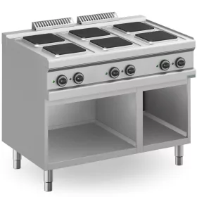   Dexion - Villanytűzhely 6 szögletes főzőlapos 400V 1100x714x850 mm szabadonálló (DXMPQ711A)