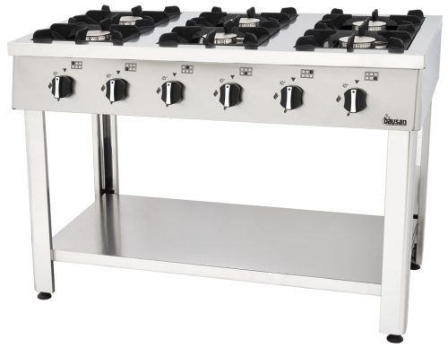 Baysan - gáztűzhely 6 égős 1300x900x850 mm 36,5 kW - G40373 FÖLDGÁZ (NG)