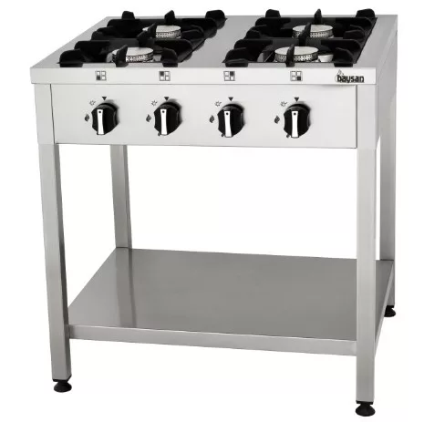 Baysan - Gáztűzhely 4 égős, összeszerelhető, 28 kW, FÖLDGÁZ (NG), 800x700x850 mm