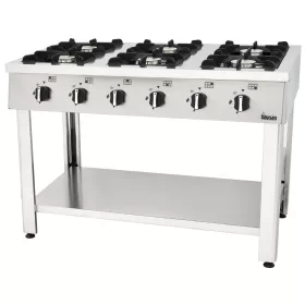   Baysan - Gáztűzhely 6 égős, összeszerelhető, 36,5 kW, FÖLDGÁZ (NG), 1300x900x850 mm (G40373)