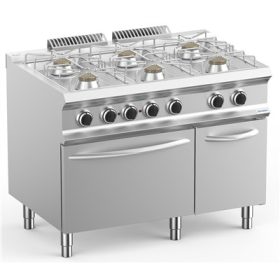   Dexion - Gáztűzhely 6 égős 400V-os elektromos sütővel 1100x730x850 mm szabadonálló (LXFB711AFEXS)