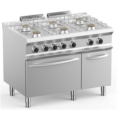 Dexion - Gáztűzhely 6 égős 400V-os elektromos sütővel 1100x730x850 mm szabadonálló (LXFB711AFEXS)