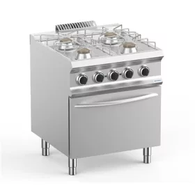   Dexion - Gáztűzhely 4 égős 400V-os elektromos sütővel 700x730x850 mm szabadonálló (LXFB77FEXS)