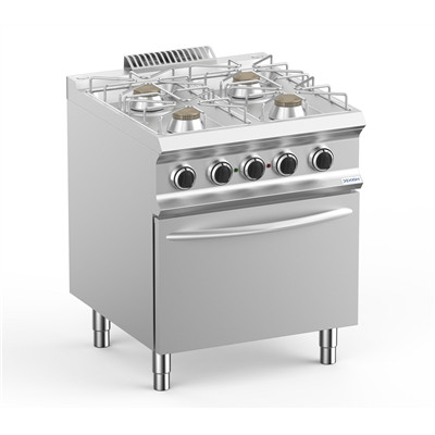 Dexion - Gáztűzhely 4 égős 400V-os elektromos sütővel 700x730x850 mm szabadonálló (LXFB77FEXS)
