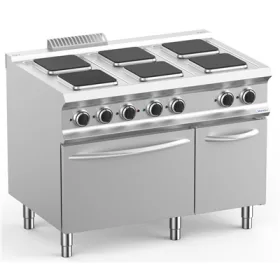  Dexion - Villanytűzhely 6 szögletes főzőlapos, sütővel 400V 1100x730x850 mm szabadonálló (LXPQ711FE)