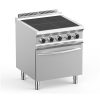 Dexion - Villanytűzhely 4 süllyesztett szögletes főzőlapos, sütővel 400V 700x730x850 mm szabadonálló (LXPQR77FE)