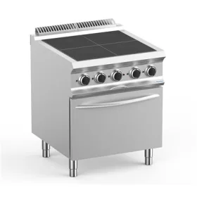   Dexion - Villanytűzhely 4 süllyesztett szögletes főzőlapos, sütővel 400V 700x730x850 mm szabadonálló (LXPQR77FE)
