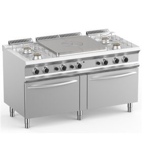   Dexion - Francia főzőlap gázos, 4 gázrózsával, gázos sütővel 1500x730x850 mm szabadonálló (LXTPG7152FG4XL)