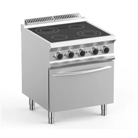   Dexion - Kerámia főzőlap 4 főzőzónával, sütővel 400V 700x730x850 mm szabadonálló (LXVC77FE)