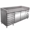 Mastercold - Pizzapult - 2 ajtós, fiókkal, jobboldali aggregáttal, gránit lappal