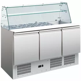   Mastercold - Salátahűtő egyenes üveges felépítménnyel, 400 literes