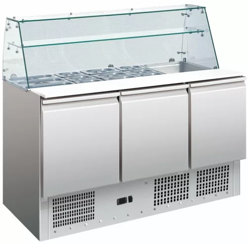 Mastercold - Salátahűtő egyenes üveges felépítménnyel, 400 literes