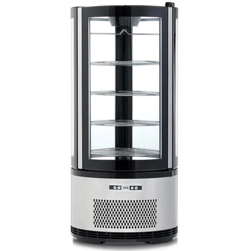 Mastercold - Hűtött bemutatóvitrin kerek, forgó polccal, asztali 100 literes (XC-105X)
