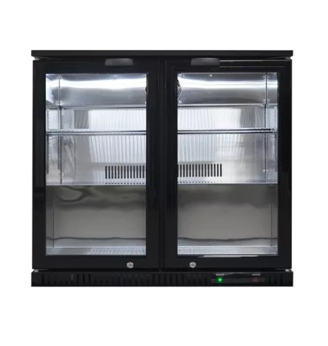 Mastercold - Bárhűtő 2 nyíló üvegajtós, 200 literes, fekete