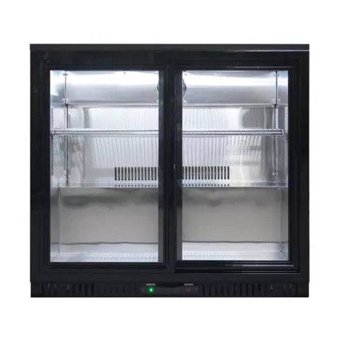 Mastercold - Bárhűtő 2 csúszó üvegajtós, 200 literes, fekete
