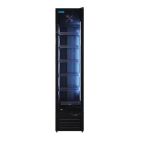 Mastercold - Üvegajtós hűtő  220 liter fekete SLIM