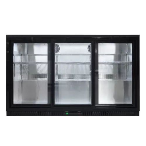Mastercold - Bárhűtő 3 csúszó üvegajtós, 300 literes, fekete