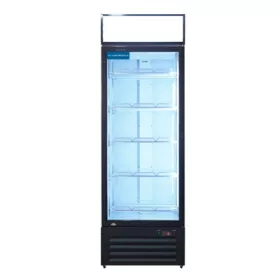   Mastercold - Üvegajtós hűtő megvilágított reklámfelülettel 400 liter fehér-fekete ajtóval