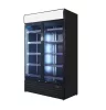 Mastercold - Üvegajtós hűtő megvilágított reklámfelülettel, 2 nyíló ajtóval 900 liter fekete