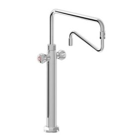   Kétgombos feltöltő keverőcsap, hosszú, kétrészes kifolyóval