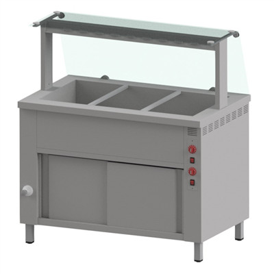 Warming counter alsó fűtéssel 3GN1/1 egyenes üveg felépítménnyel